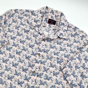 UNTUCKit Shirt Mens Medium Pink Varosa Floral 100% Linen Casual Breathable Beach